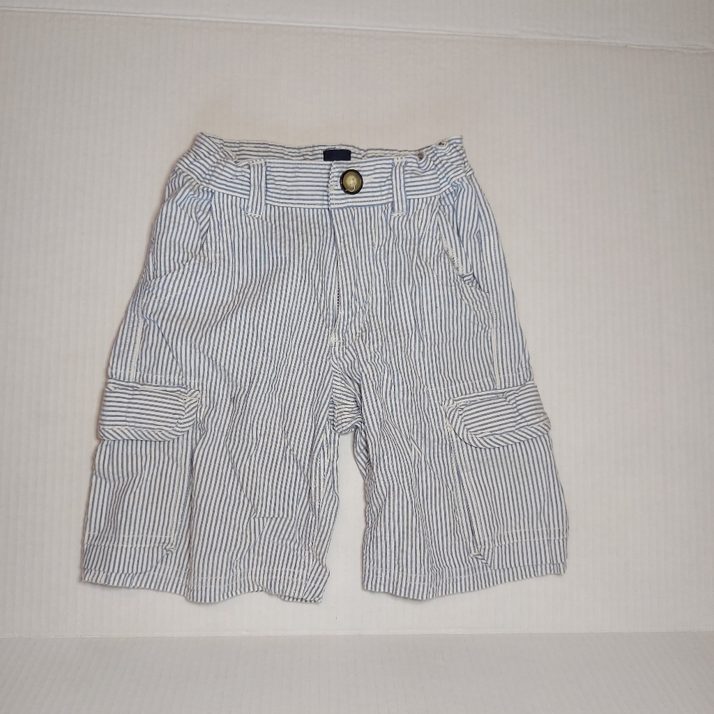 GAP Striped White and Blue Shorts